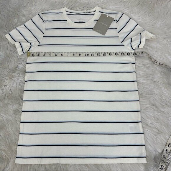 Everlane Women's NWT White Blue Striped The Organic Cotton Crew Neck Tee Med/C36 - Picture 11 of 12
